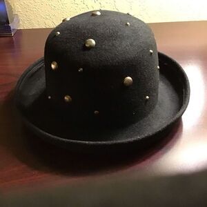 Hat, ladies, wool rolled brim ￼ With decorative stubs from Georgia Estate sale